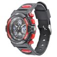SF Quartz Analog Digital Black Dial PU Strap Watch for Men - image number 1