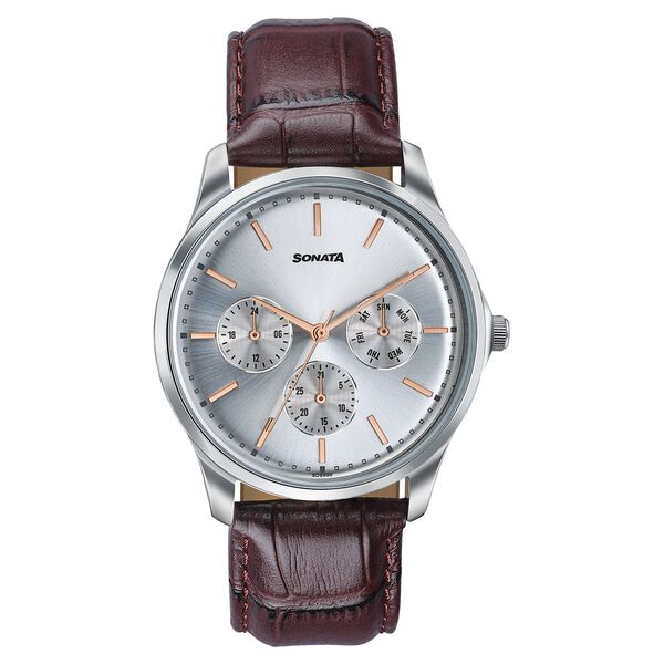 Sonata Men's Work Wear silver dial Watch - Premium Multifunction design for everyday style - image number 0