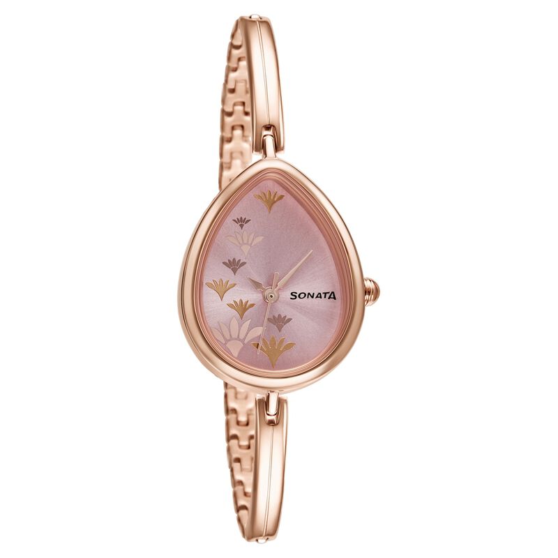 Sonata I Watch Rose Gold Strap SONATA ROSE GOLD DIAL WATCH FOR