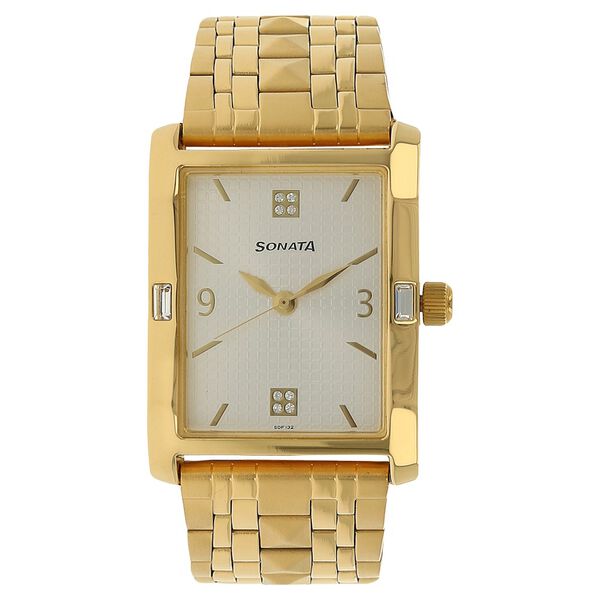 Sonata Quartz Analog Silver Dial Stainless Steel Strap Watch for Men - image number 0