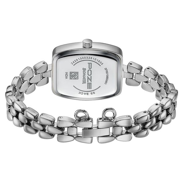 Poze Poze Quartz Analog Silver Dial Silver Metal Strap Watch For Women - image number 6