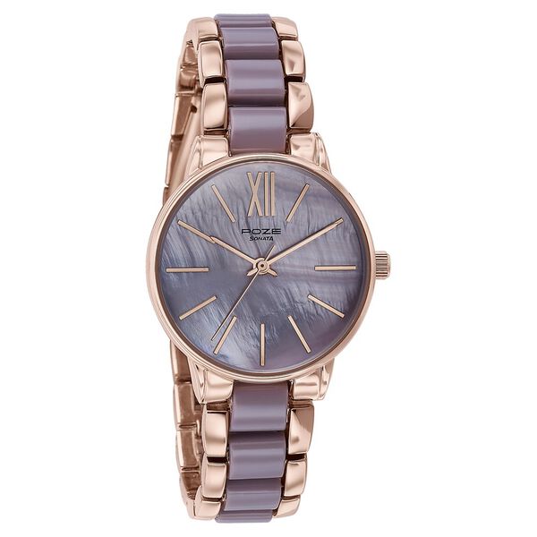 Sonata Poze Quartz Analog Pink Dial Metal Strap Watch For Women - image number 2