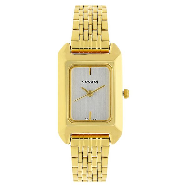 Sonata Quartz Analog White Dial Stainless Steel Strap Watch for Women - image number 0