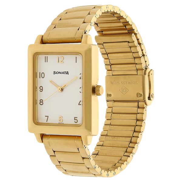 Sonata Quartz Analog White Dial Stainless Steel Strap Watch for Men - image number 1