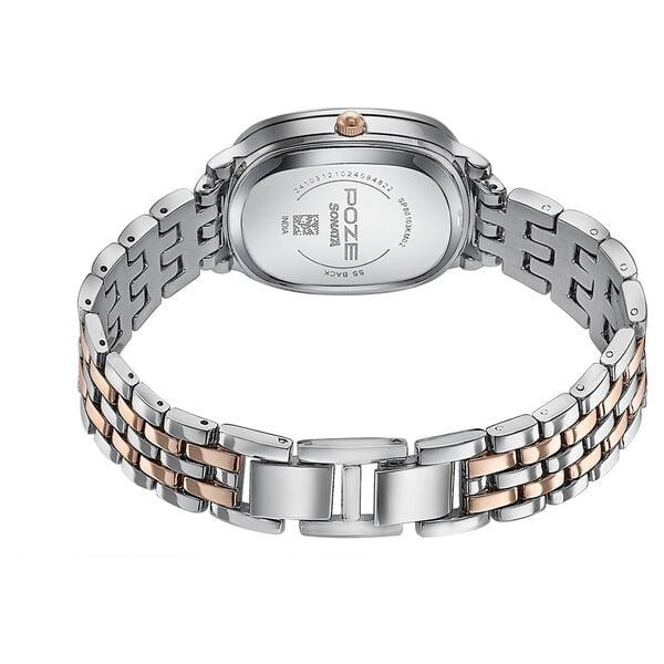 Sonata Poze Quartz Analog Silver Dial Metal Strap Watch For Women - image number 5