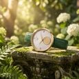 Sonata Gold White Dial Leather Strap Watch for Women with 22K Tanishq Gold Coin - image number 0