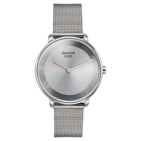 Sonata Sleek Quartz Analog Grey Dial Silver Stainless Steel Strap Watch for Women - image number 0