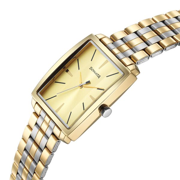 Sonata Utsav Quartz Analog Champagne Dial Watch for Men - image number 2