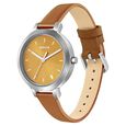 Sonata Play Yellow Dial Women Watch With Leather Strap - image number 1
