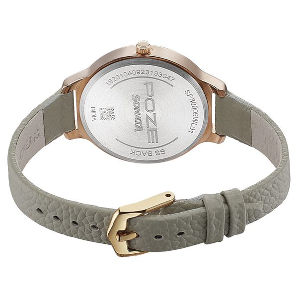 Poze by Sonata Quartz Analog Grey Dial Leather Strap Watch for Women - image number 4