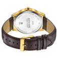 Sonata Traditional Essentials Silver Dial, Gold tone case Burgundy Genuine Leather Strap Watch - image number 5