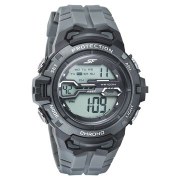 SF Digital Dial Grey PU Strap Watch For Men