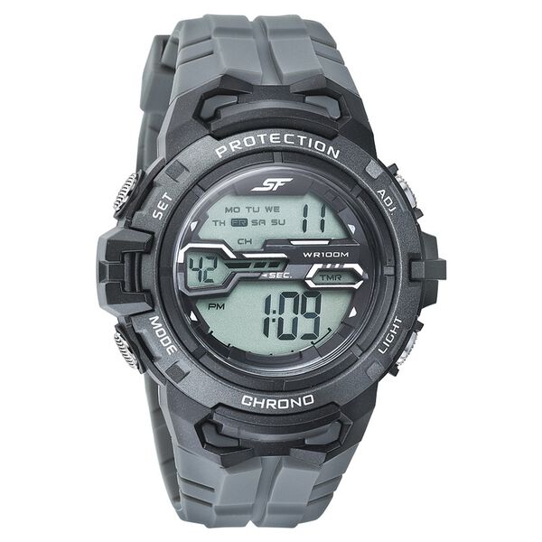 SF Digital Dial Grey PU Strap Watch For Men - image number 0