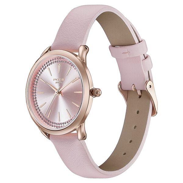 Sonata Poze Quartz Analog Pink Dial Leather Strap Watch For Women - image number 2