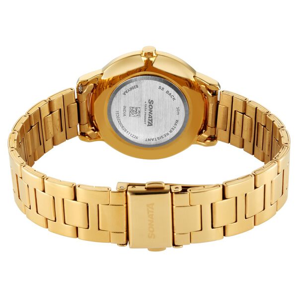 Sonata Sleek Women Silver Dial Blush Pink Leather Strap Watch - image number 5