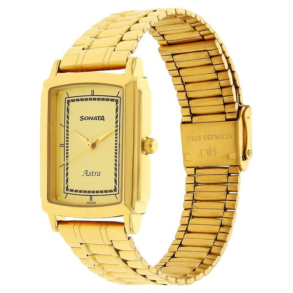 Sonata Quartz Analog Champagne Dial Stainless Steel Strap Watch for Men - image number 1