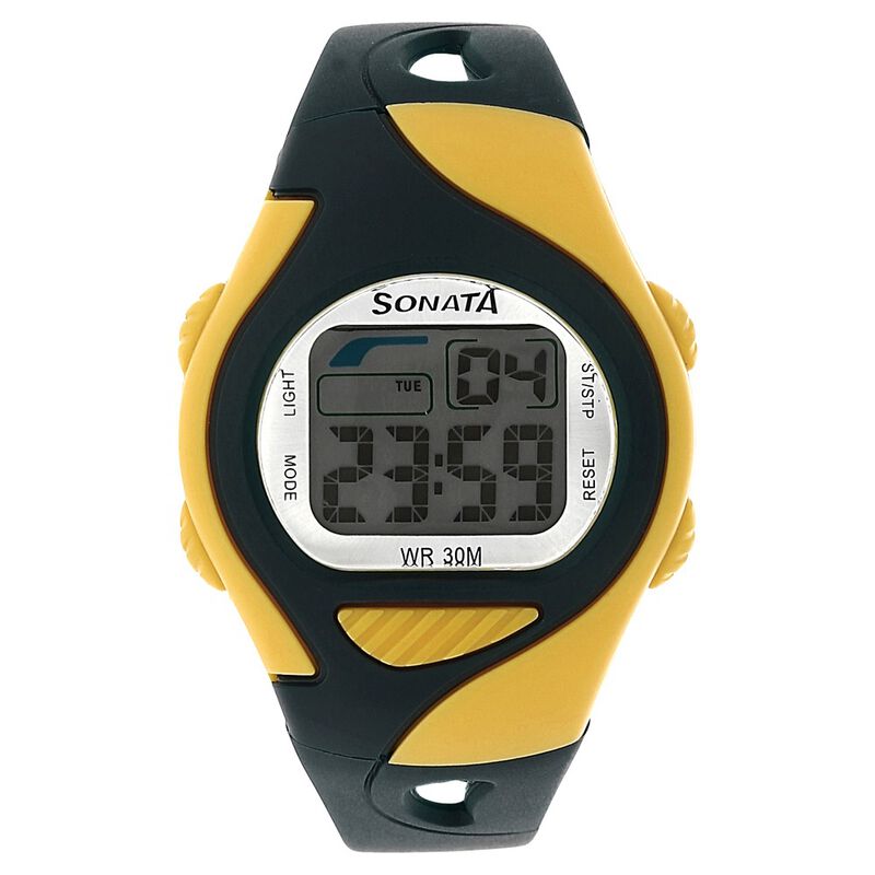 SF Digital Grey Dial Plastic Strap Unisex Watch