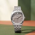 Poze By Sonata Quartz Analog Blue Dial Silver Metal Strap Watch For Men