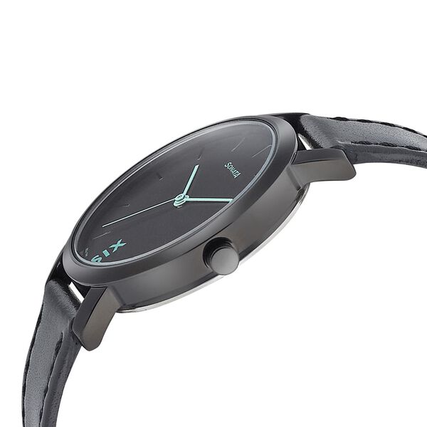 Sonata Play Black Dial Women Watch With Leather Strap - image number 2
