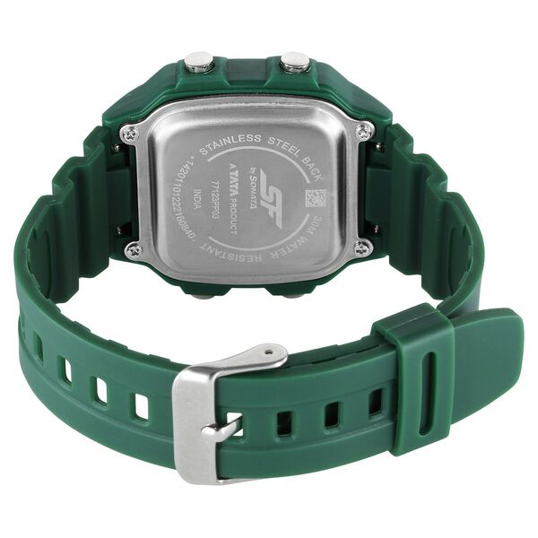 SF Digital Dial Green PU Strap Watch For Unisex - image number 4