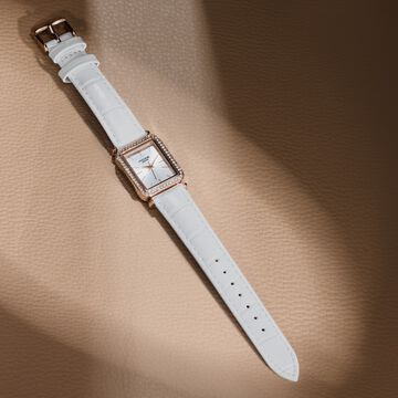 Sonata Poze Quartz Analog White Dial Leather Strap Watch For Women