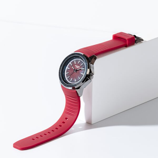 Sonata Poze Quartz Analog Red Dial Plastic Strap Watch For Men - image number 0