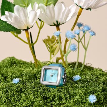 Ring Watch By Sonata Quartz Analog Blue Dial Silver Metal Strap Watch For Women