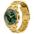 Sonata Traditional Essentials Green Dial Gold-Tone Stainless Steel Strap Watch - image number 2
