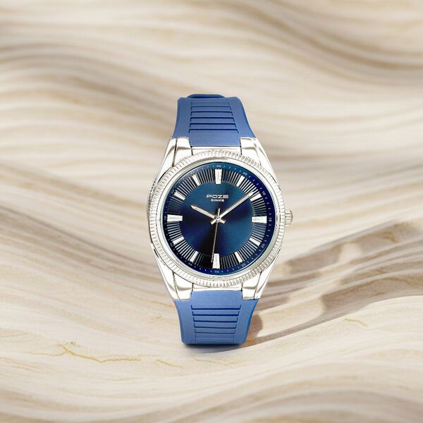 Poze By Sonata Quartz Analog Blue Dial Blue Silicone Strap Watch For Men - image number 0