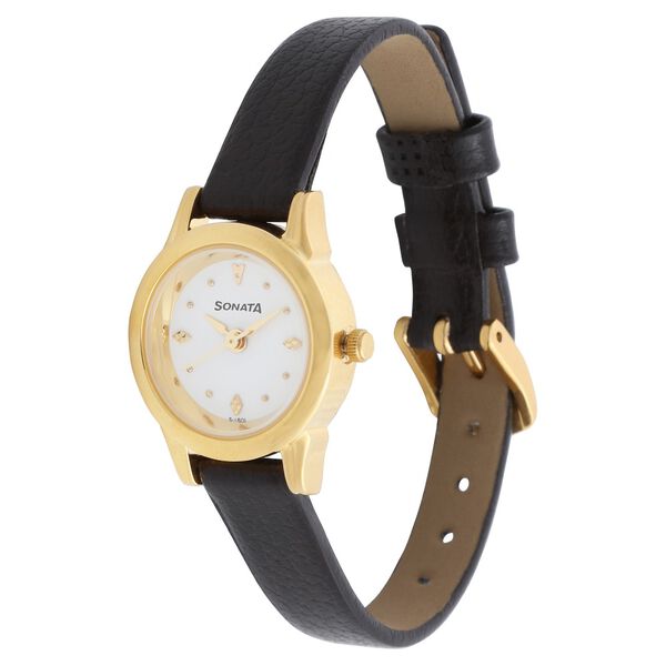 Sonata Quartz Analog White Dial Leather Strap Watch for Women - image number 1