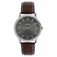 Sonata Quartz Analog Silver Dial Leather Strap Watch for Men