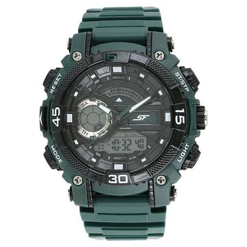 SF Xtreme Gears Quartz Digital Analog Digital Black Dial Green Plastic Strap Watch For Men
