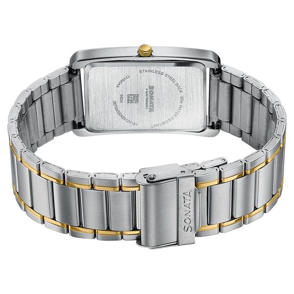 Sonata Ascent Green Rectangular Watch - Two-Tone - image number 5