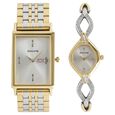 Sonata Quartz Analog White Dial Strap Watch for Couple