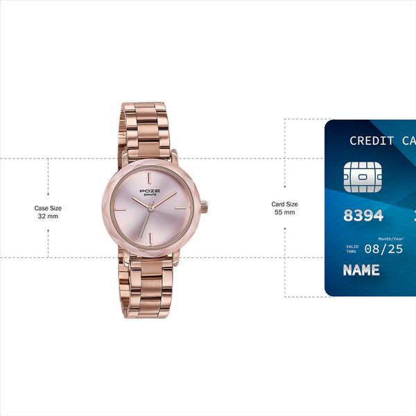 Sonata Poze Quartz Analog Pink Dial Stainless Steel Strap Watch For Women - image number 3