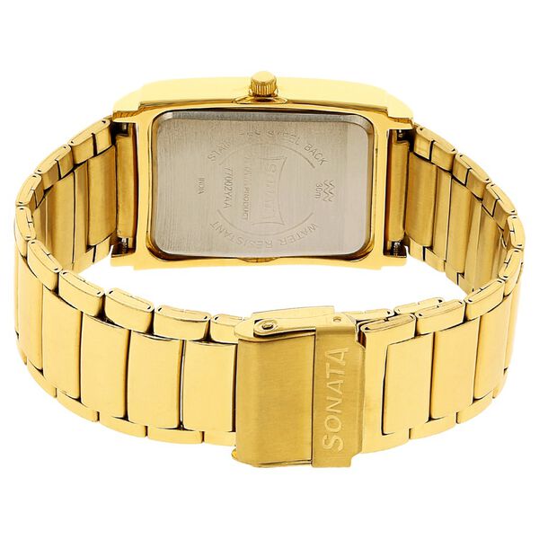 Sonata Quartz Analog Champagne Dial Stainless Steel Strap Watch for Men - image number 3