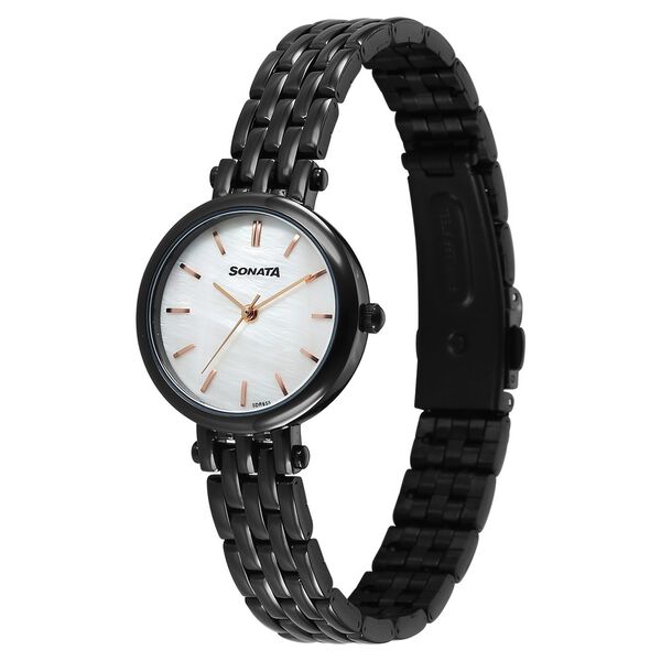 Sonata Eternia Quartz Analog White Dial Metal Strap Watch For Women - image number 1