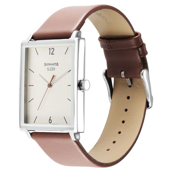 Sonata Sleek White Dial Analog Watch for Men - image number 1