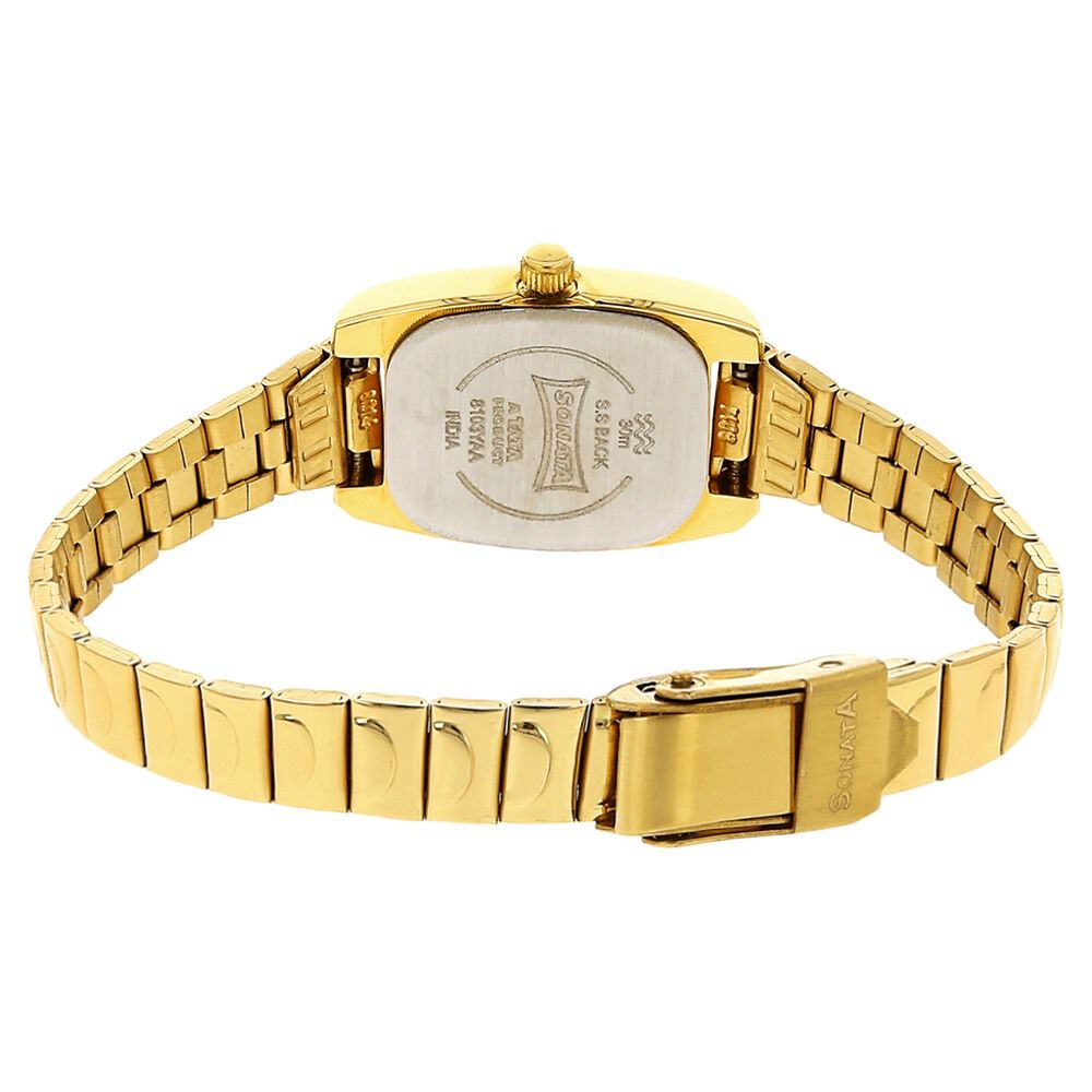 Buy Online Sonata Quartz Analog Champagne Dial Stainless Steel