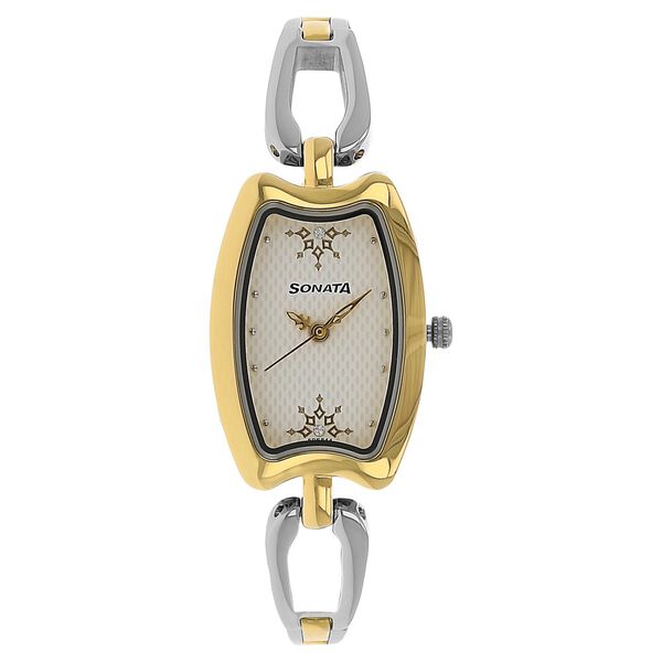Sonata Quartz Analog White Dial Stainless Steel Strap Watch for Women - image number 0