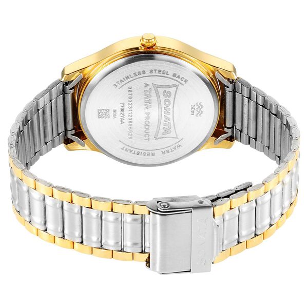 Sonata Traditional Essentials Quartz Analog Grey Dial Stainless Steel Strap Watch for Men - image number 3