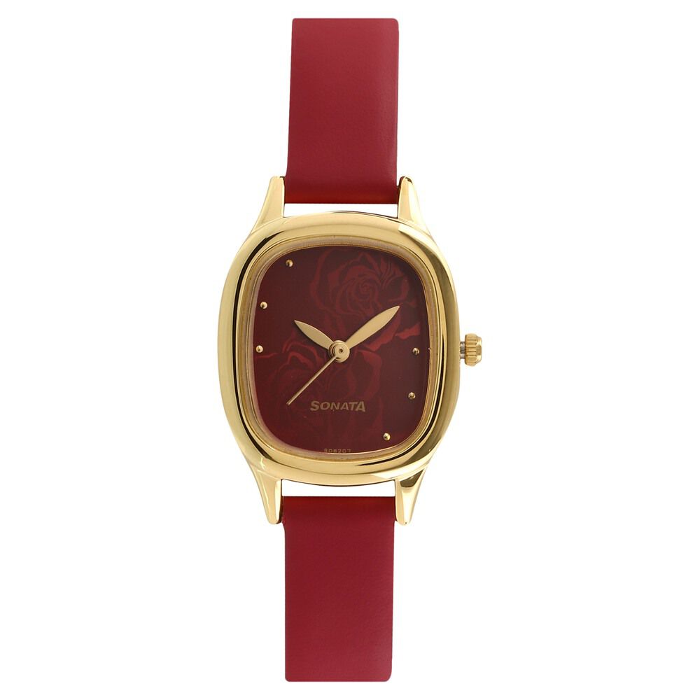 Buy Online Sonata Colorpop Red Dial Women Watch With Plastic Strap 87023pp01 Sonata