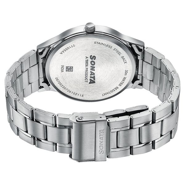 Sonata Aspire Quartz Analog Blue Dial Silver Stainless Steel Strap Watch For Men - image number 5