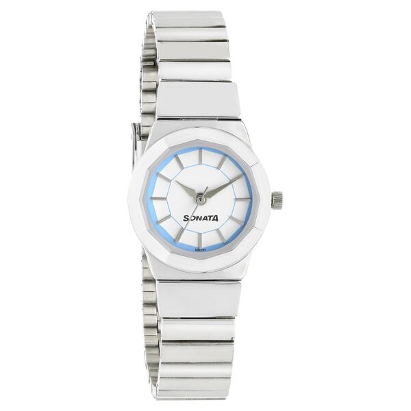 Sonata Quartz Analog White Dial Stainless Steel Strap Watch for Women - image number 1
