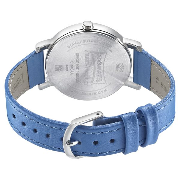 Sonata Play Silver Dial Women Watch With Leather Strap - image number 3