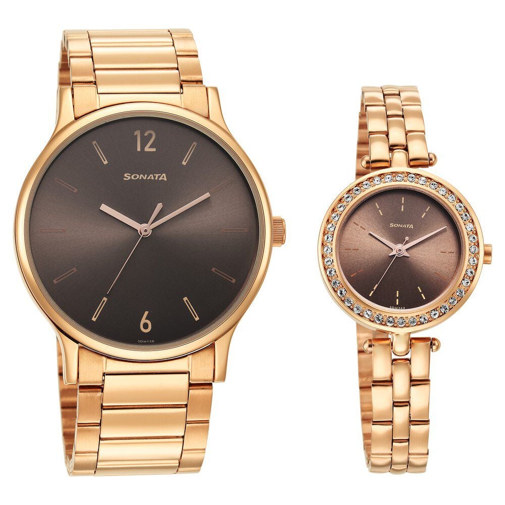 Sonata wrist watch set for couple hotsell