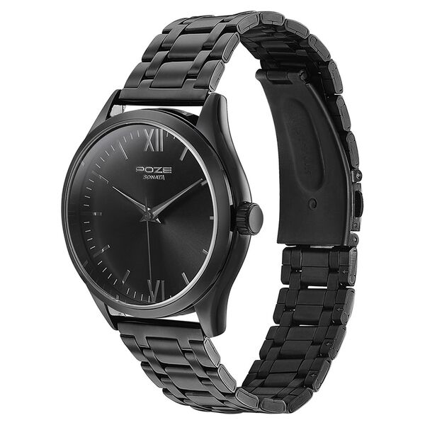 Sonata Poze Quartz Analog Black Dial Metal Strap Watch for Men - image number 3