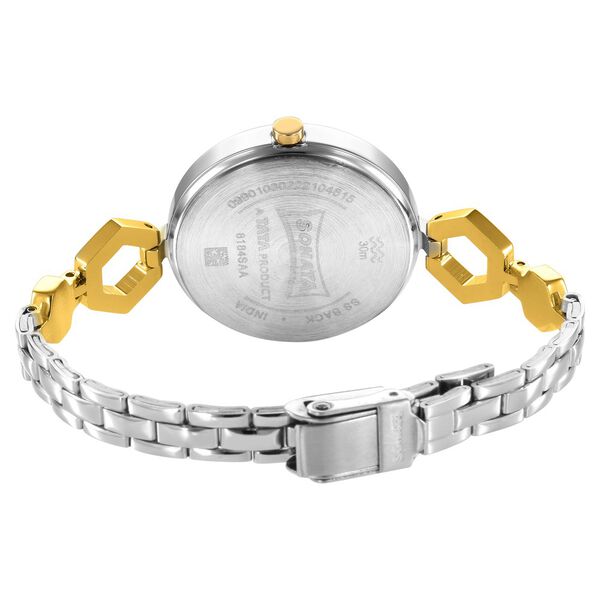 Sonata Utsav Grey Dial Two Toned Bi Metal Strap Watch for Women - image number 3