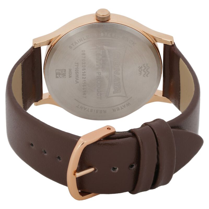 Knot Blue Dial Leather Strap Watch for Men