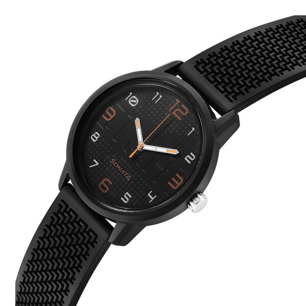 Sonata Volt Quartz Analog Black Dial Polyurethane Strap Watch for Men - image number 1